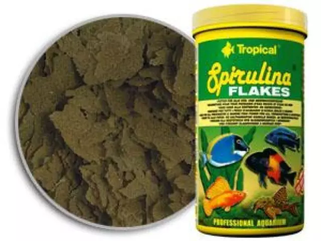 Tropical Spiruline Flakes 1000 ML Nourriture pour Poisson Doux Et Eau de Mer