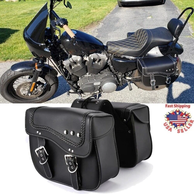 MOTORCYCLE SADDLEBAGS SIDE Luggage Tool Bag For Sportster 883 Dyna