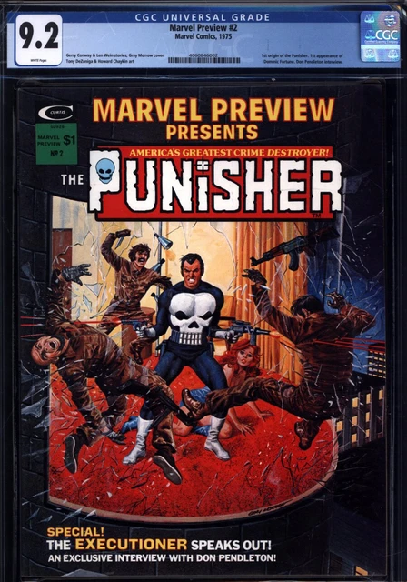 MARVEL PREVIEW #2 CGC 9.2 PUNISHER ORIGIN! WHITE Pgs! MAGAZINE N10 cm