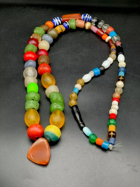 Stunning Mixed old lovely  Roman glass beads necklace Glass Beads Long String