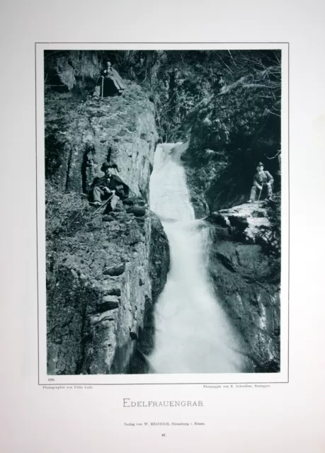 1895 Edelfrauengrab-Wasserfall Karlsruher Grat Photo Photograph Schwarzwald Luib