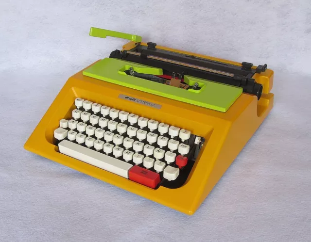 Olivetti Lettera 42 typewriter – works perfectly! Yellow and mojito green.