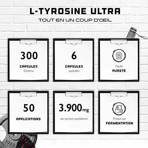 L-Tyrosine Ultra - 300 gélules végétaliennes avec 3900 mg par portion 2