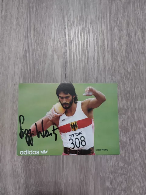 Autogramm AK Autogrammkarte Siggi Wentz Leichtathletik Zehnkampf Adidas
