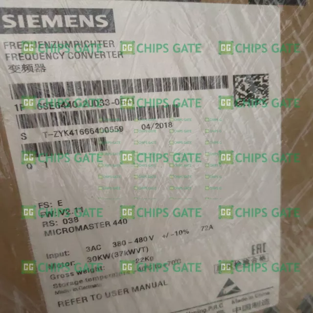 1 pz NUOVO INVERTER SIEMENS 6SE6440-2UD33-0EA1 MM440 30KW 380V