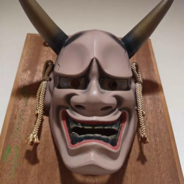 Noh Mask Oni Hannya Japanese Vintage Antique Wood Carving