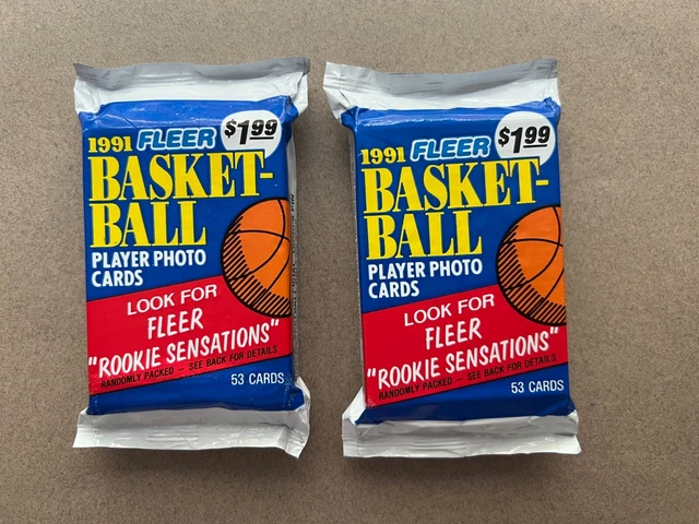 LOT 2 Packs cartes NBA 1991-92 Fleer Jumbo (53 cartes) Jordan