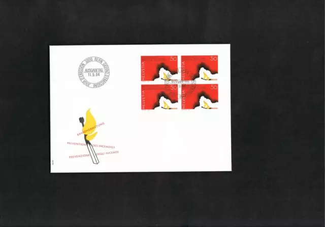 Schweiz - 4er Block - Schmuck - FDC Mi. Nr. 1283 " Brandverhütung " TOP Zustand