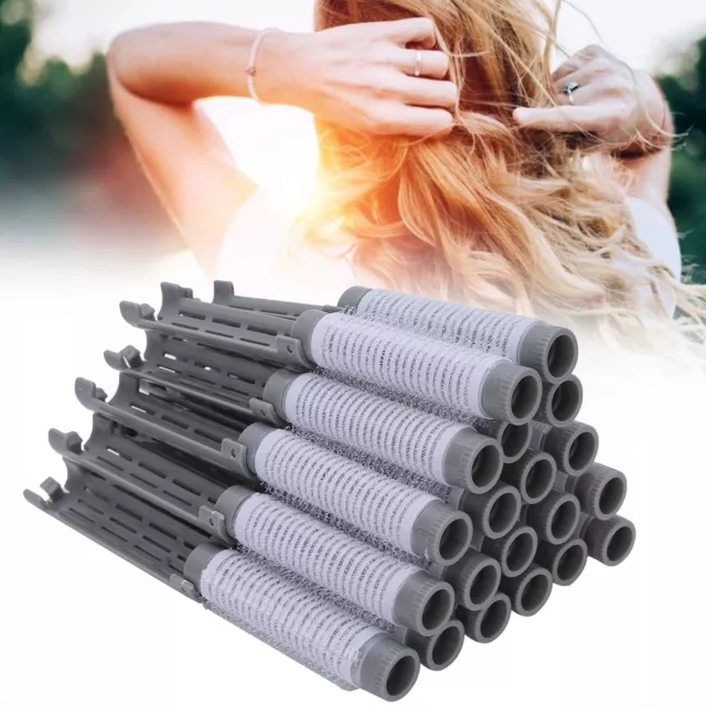 (Grau) 20pcs Hair Perm Rods Fluffy Perming Rod Hair Roller Curler Hairdress TOS