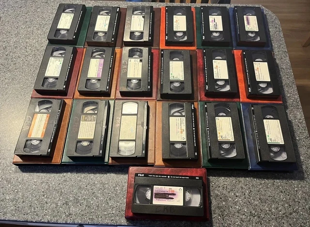 JOB LOT BLANK VHS Video Recorded In 1980’s With Library Cases JVC FUJI ...