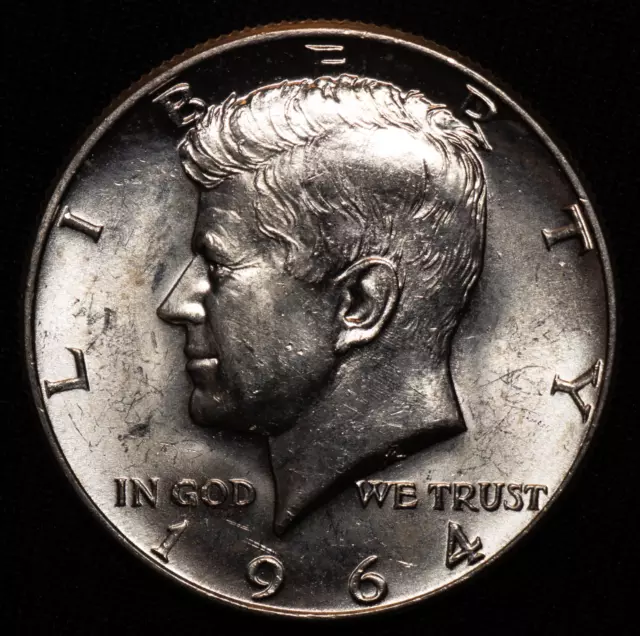 1964 P USA .900 Silver Kennedy Half Dollar, High Grade Uncirculated