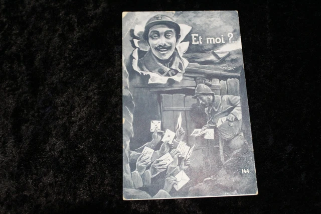 CPA GUERRE 14-18 CARTE PATRIOTIQUE SI MON COEUR... POILU SOLDATS