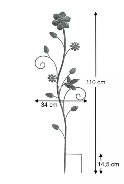 Ayuda Posicionamiento Con Flores Reja de Planta Trepadora de Metal H-110 CM 2