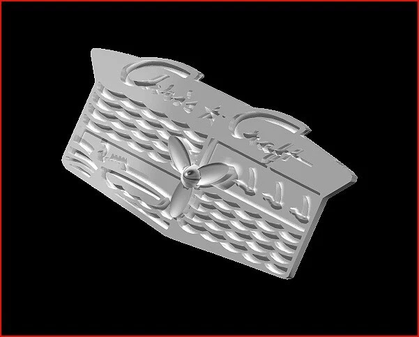 Four Chris Blazoon 7 inches long 3D printed and finished in chrome paint