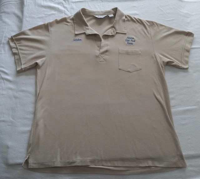 VINTAGE ALAMO HOT Rod Parts polo shirt San Antonio Auto Texas Racing