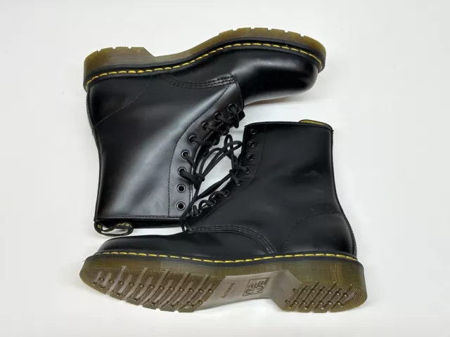 Dr Martens Boots Womens 10 L 1460W Black Smooth Leather Lace-Up Cushioned Adult 3