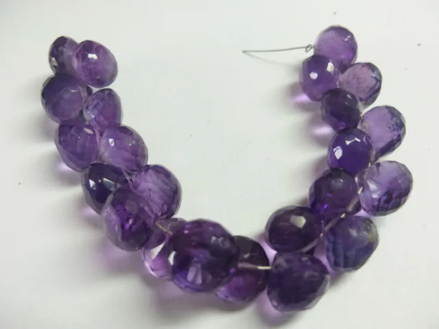 Aaa Amethyst Semiprecious Gemstone Onion Faceted 8.5-9 Mm 20 Beads Strands