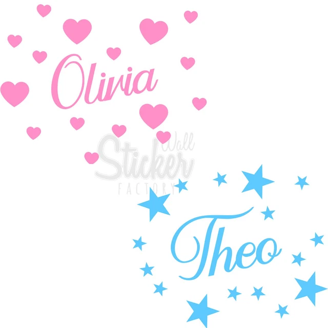 PERSONALISED VINYL NAME Wall Art Stickers Bedroom Star Home Decor DIY