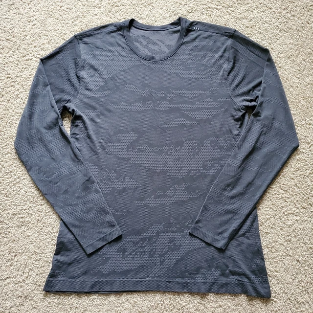 Lululemon Large Metal Vent Tech Long Sleeve Black Camo Workout Shirt