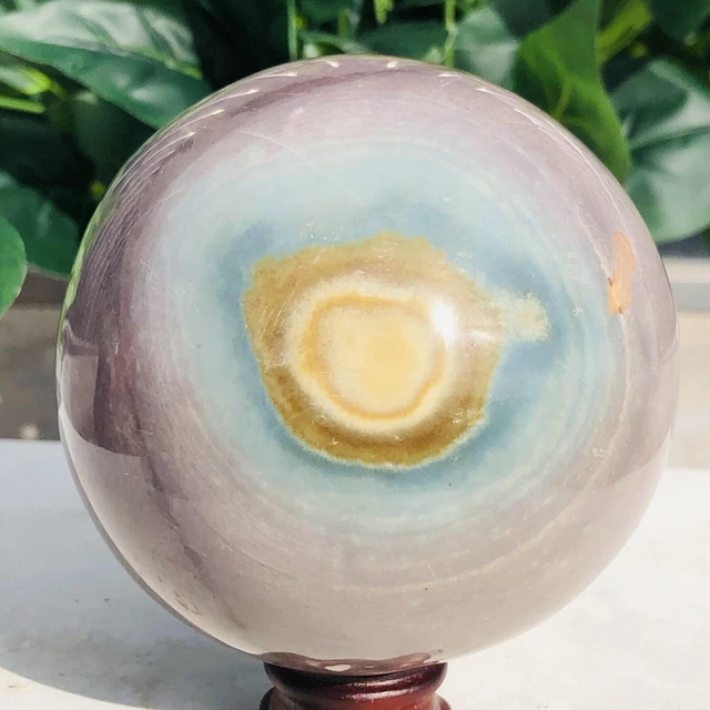 930g Natural Ocean Jasper Ball Quartz Crystal Geode Mineral Specimen Healing