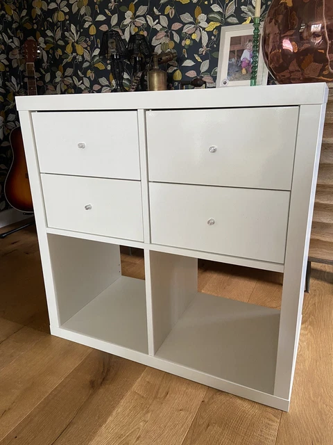 IKEA KALLAX 2X2 77 x 77cm Shelving Unit - White with 4 Drawers £16.05 ...