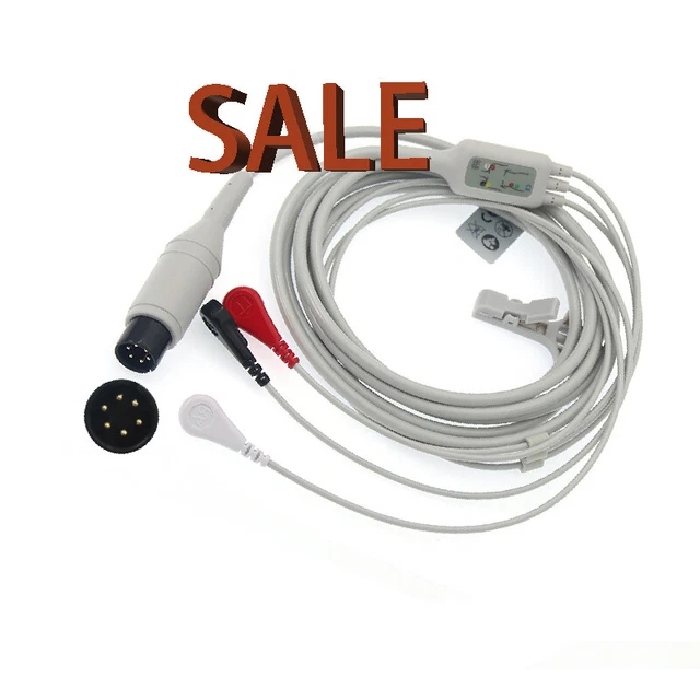 【sale】Snap AHA CE Compatible for Welch Allyn ECG Machine lead wires Cable 6Pin