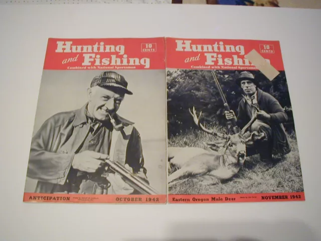 VINTAGE HUNTING AND Fishing Magazine Lot of 2 From 1942 Oct. Nov. $9.99 -  PicClick