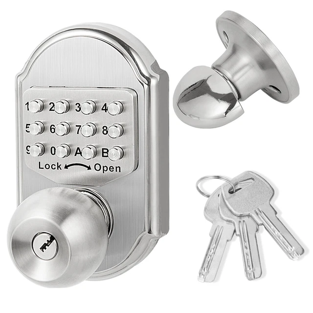 MECHANICAL KEYPAD DEADBOLT Keyless Entry Door Lock with Handle knob