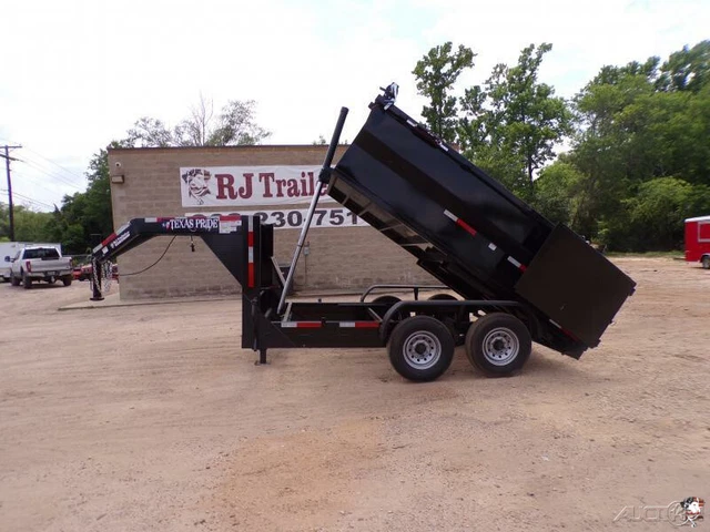 82 x 12 12' Telescopic Dump Roofing Landscape Rock Heavy Duty Trailers TX Ark