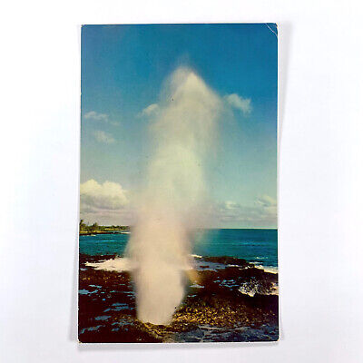 Postcard Hawaii HI Kauai Spouting Horn Sea Water Geyser 1960s Unposted Chrome