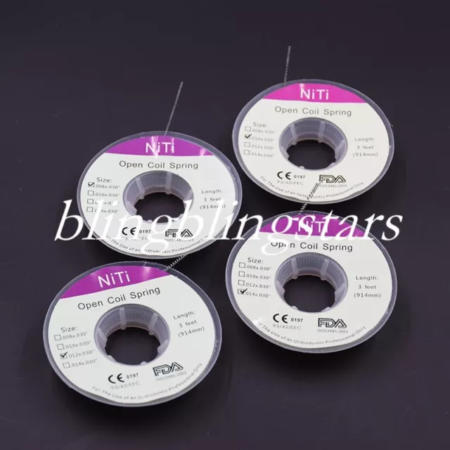 Dental Orthodontic Niti Open Coil Spring Spool Dia.008/010/012/014 Inch 914 mm