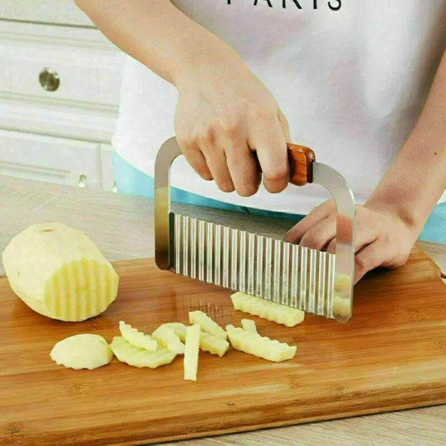 Stainless Potato Chip Salad Vegetable Wavy Crinkle Cutter Kitchen Cutting Tool