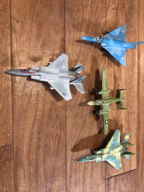 Lot Of 4 Metal Diecast Maisto Planes. , 2- F-15 , Mirage 2000C & B-25j