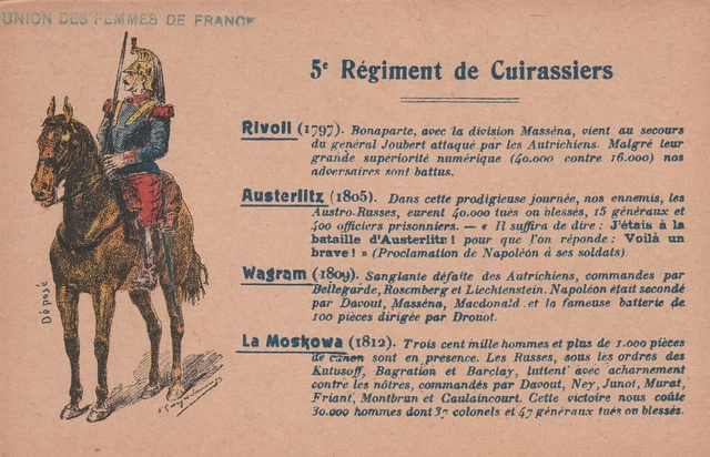 CPA Carte Postale du DRAPEAU 5 ème Regiment de Cuirassiers