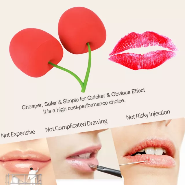 Lip Plumper Tool Soft Silicone Cherry Shaped Oval Round Lip Plumping Device RHS