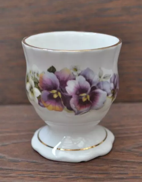 Heirloom Fine Bone China Victorian Violet Egg Cup Made In England