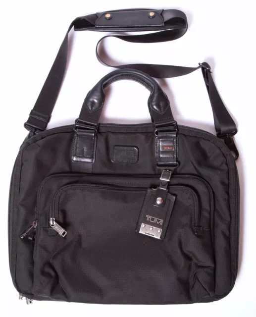 Tumi Black Laptop Messenger Bag Satchel Luggage Business Travel Men's