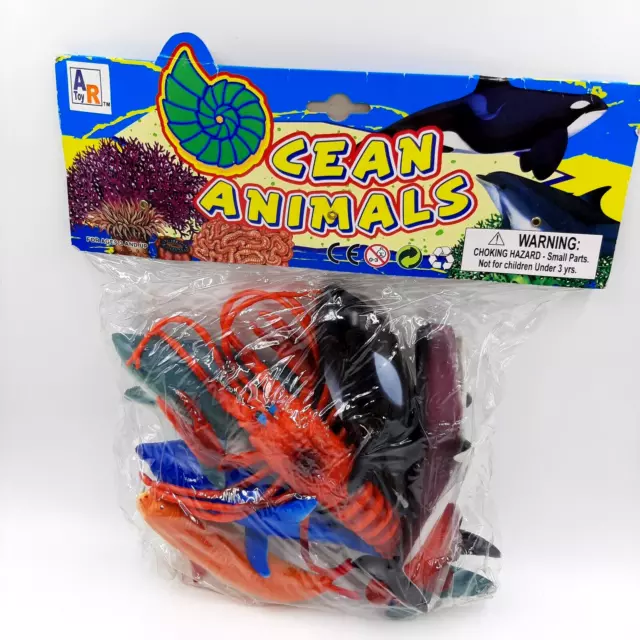 Ocean Animals Large Sea Life Creatures Approx 6" To 12" Bag Of 6 See Description