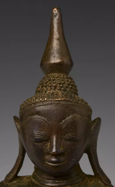 17th Century, Shan, Antique Burmese Bronze Seated Buddha 2