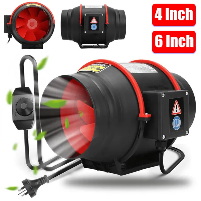 Silent Inline Fan 4inch 6inch Industrial Extractor Duct Hydroponic Exhaust Vent