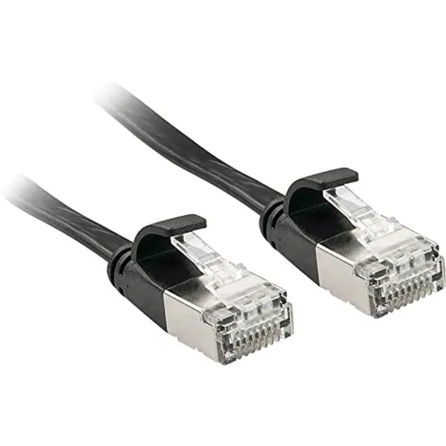 LINDY Cat. 6 Flat Network Cable U/FTP, Black, 2 m