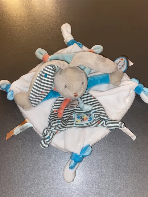 Doudou Et Compagnie Plat Lapin Happy Puzzle Bleu Blanc Dc2986 Gm