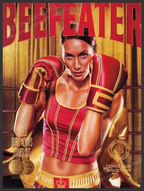 Beefeater Gin 2000s Print Advertisement 2001 Female Boxer