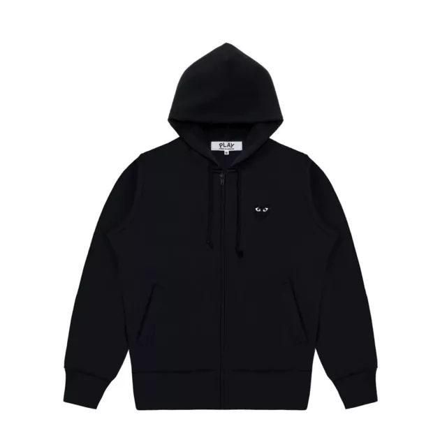 COMME DES GARCONS Cdg Play Black Heart Full Zip Back Print Hoodie Size ...