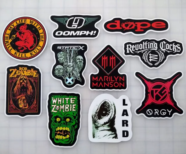 Industrial Metal Vinyl Sticker Lot (10 Pack) SET 2 goth death darkwave gothic