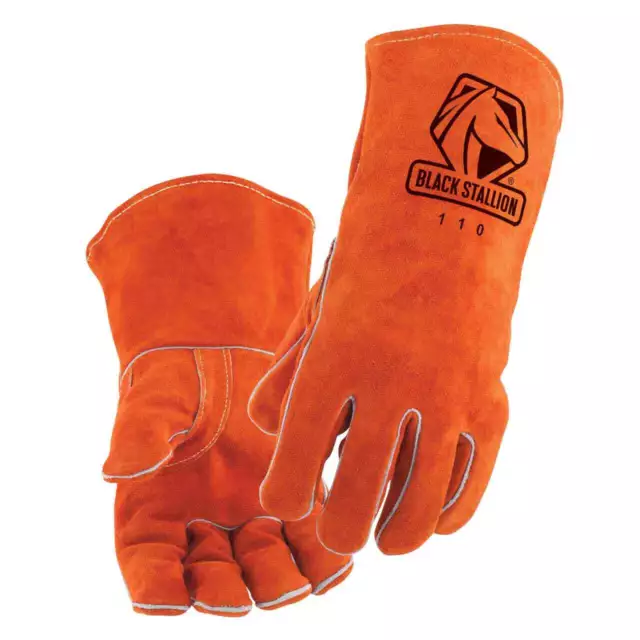 Black Stallion 110 Standard Split Cowhide Stick Welding Gloves Medium