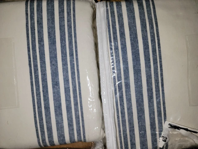 Pottery Barn Riviera Stripe Linen Cotton Blackout Drape (2) 50 x 84 Navy Blue Pottery Barn Riviera Stripe Linen Cotton Blackout Drape (2) 50 x 84 Navy Blue