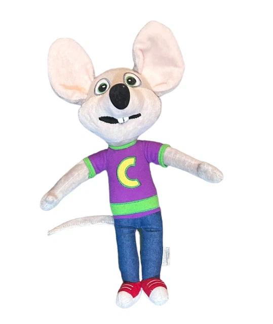 CHUCK E CHEESE Plush Toy 2013, Purple Shirt, Jeans, PreOwned Stuffed