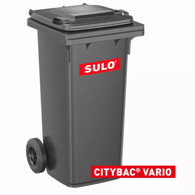 SULO 120 Liter VARIO Mülltonne Abfalltonne | Grau | für Vario-Einsätze geeignet