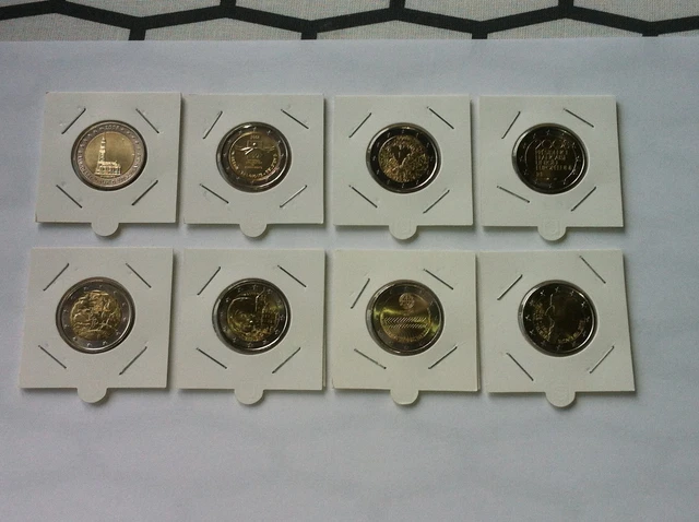 Lot 8 Pieces 2008 2 Euro Commemorative Neuves Emises Cette Annee